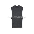 Women's Knitted Turtleneck Sleeveless Side Slit Pullover